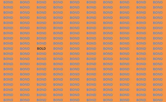 An Optical Illusion With A Hidden Word You Must Spot Bold In The Bond An Optical Illusion With A Hidden Word You Must Spot Bold In The Bond