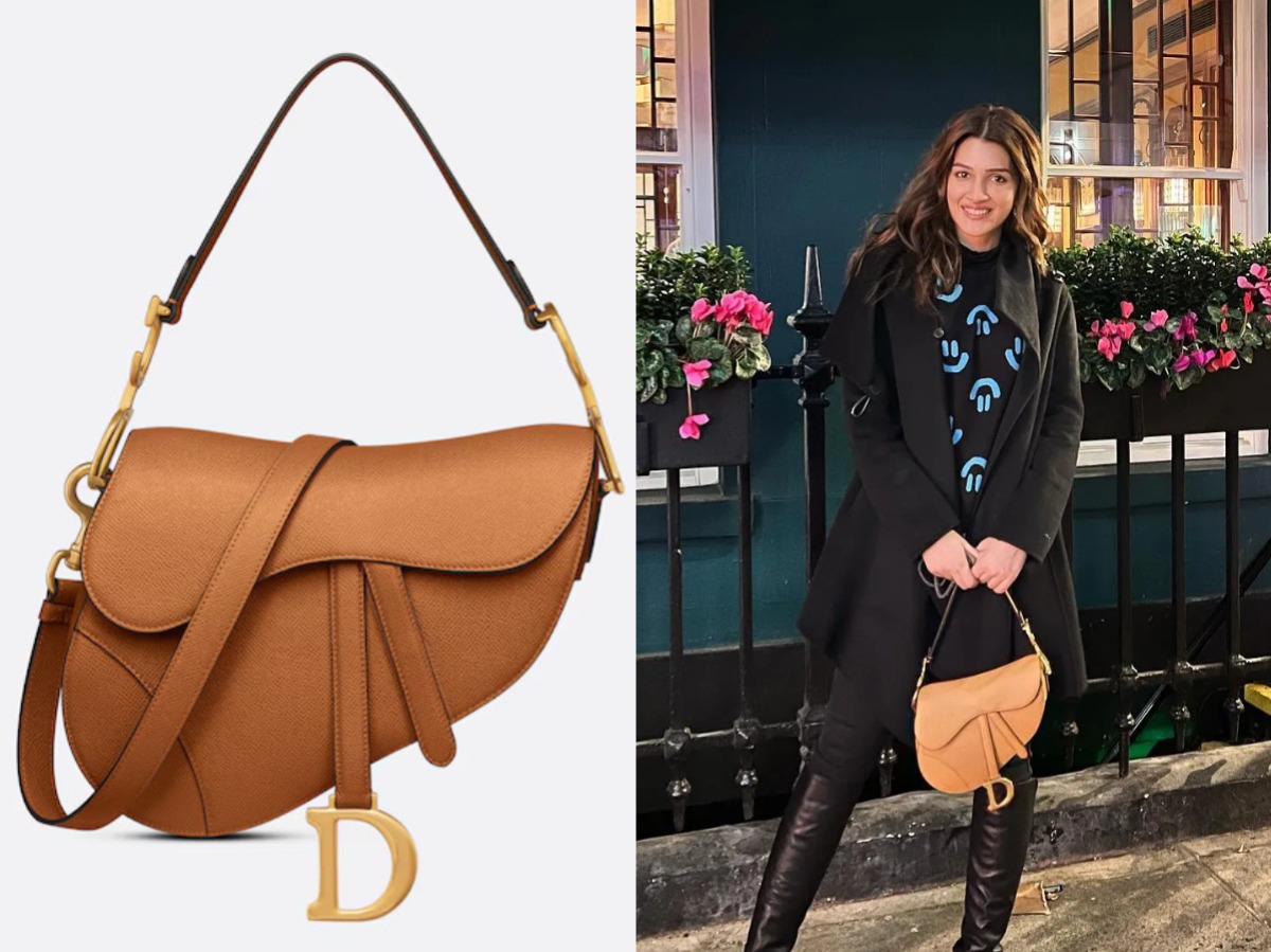 Celebrities wearing dior saddle bag sale