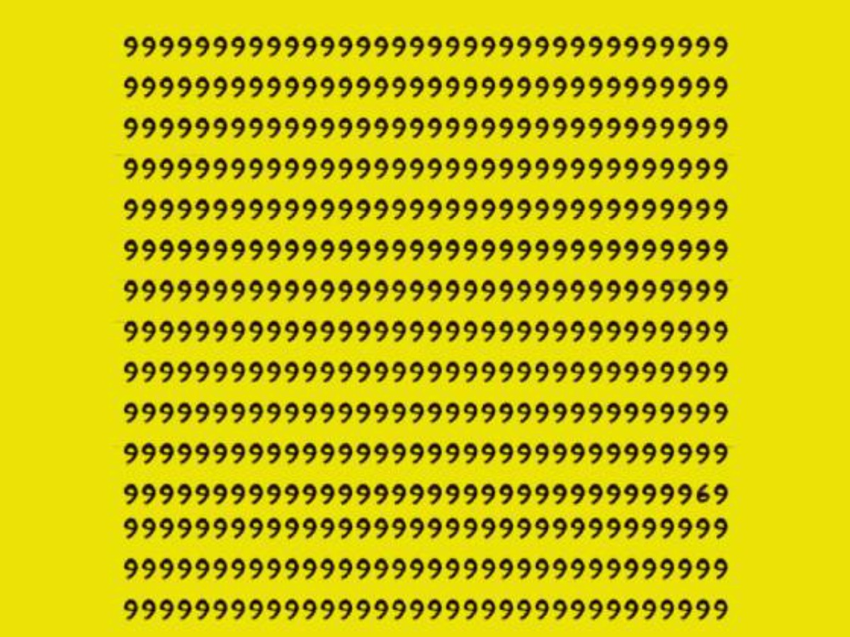 Brain teaser: 96% failed to spot 6 among 9s in 6 seconds