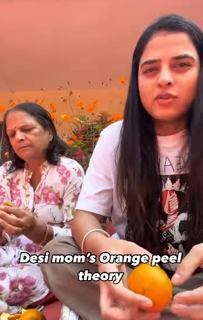 Mom's epic reaction to viral orange peel theory will leave you in stitches