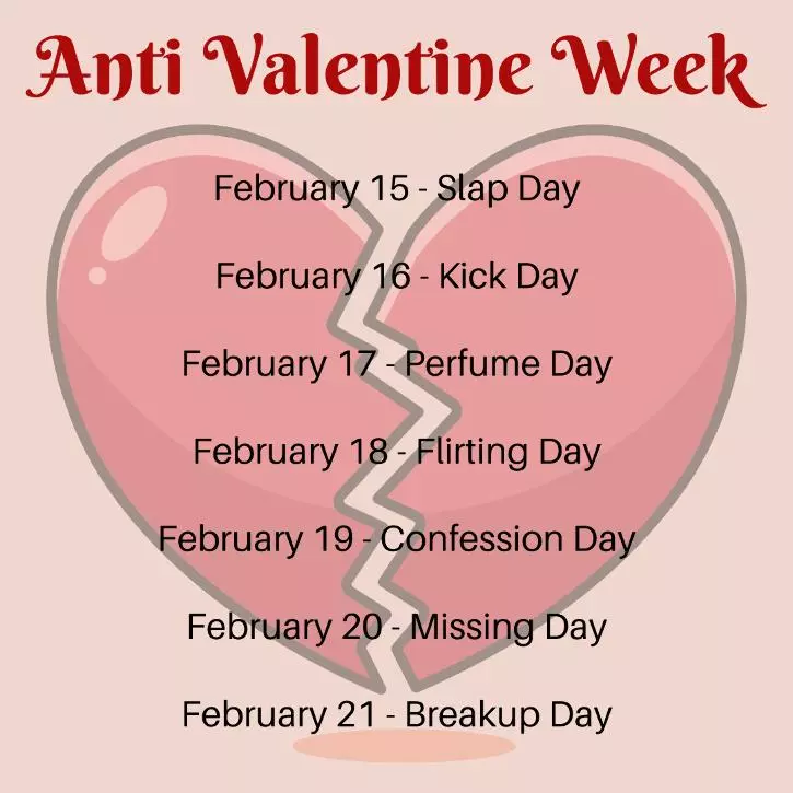 AntiValentine’s Week 2024 From Slap Day To Breakup Day, Here's All