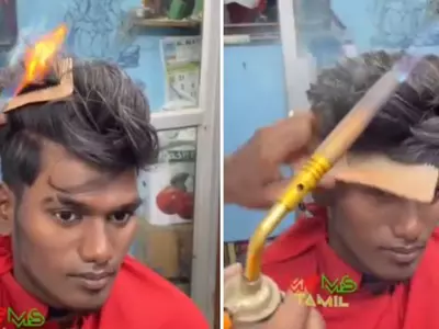 Barber Cuts Hair With Fire, Video Shocks Internet