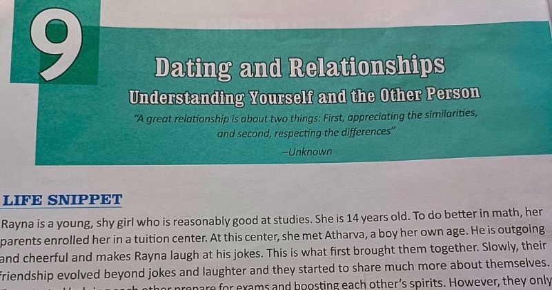 CBSE Class 9 Book Introduces Chapter On Dating And Relationships