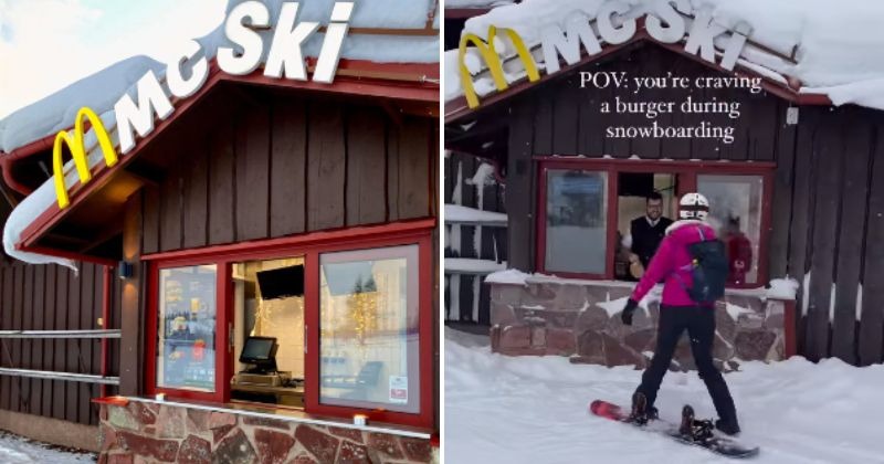 The One-of-a-kind 'Ski-thru' Mcdonald's In The World Goes Viral