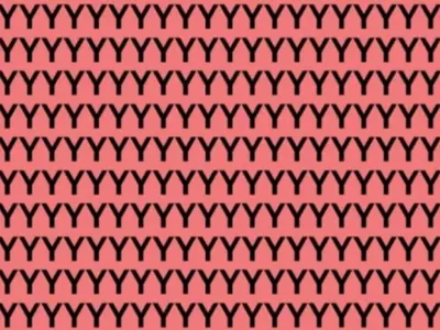 Find The Letter V Among The Y In 15 Seconds In This Optical Illusion