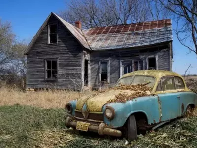 In This Rusty Car Picture You Have To Find The Fox Based On High Intelligence Optical Illusions