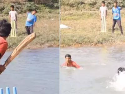 In This Video, Swimket Demonstrates How To Play Cricket In An Interesting Way