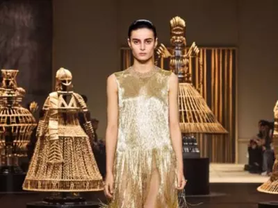 Indian Artist's Armor-Like Bamboo Structures On Dior Runway 