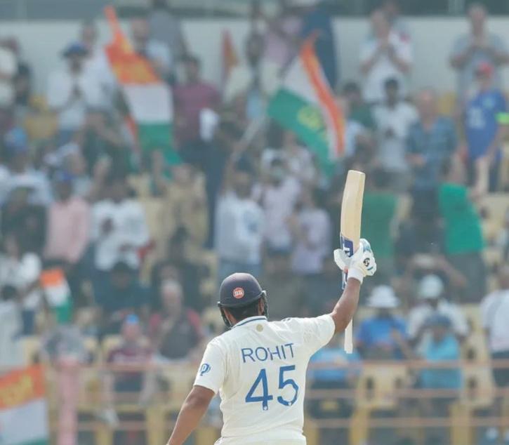 Rohit Sharma celebrates a century during India vs England