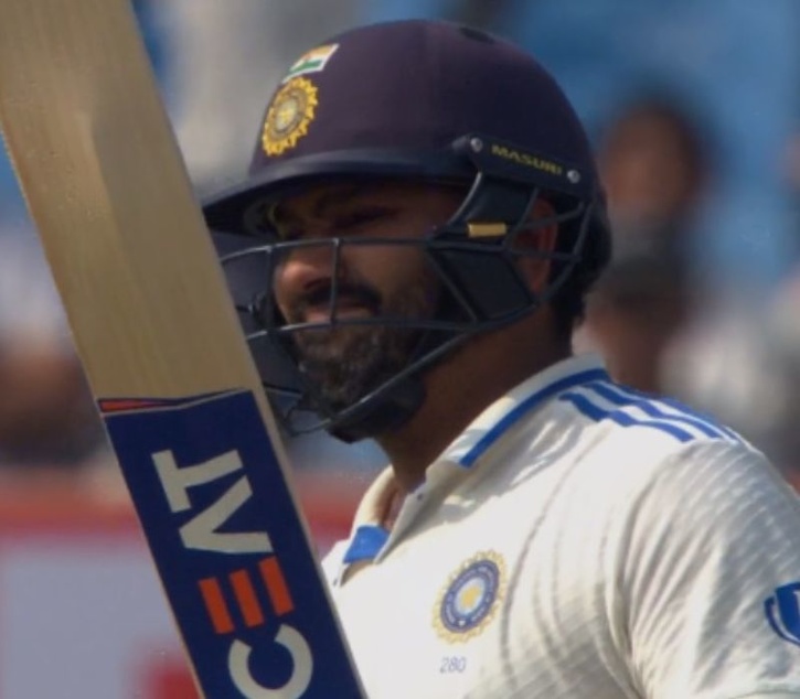 Rohit Sharma celebrates a century during India vs England