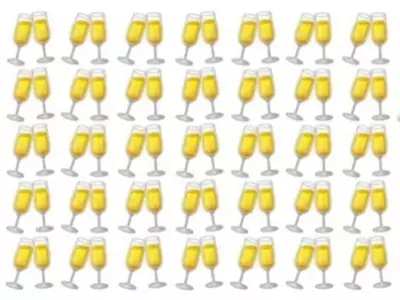This Optical Illusion Aims To Find The Odd Matches Between Champagne Glasses That Don't Match