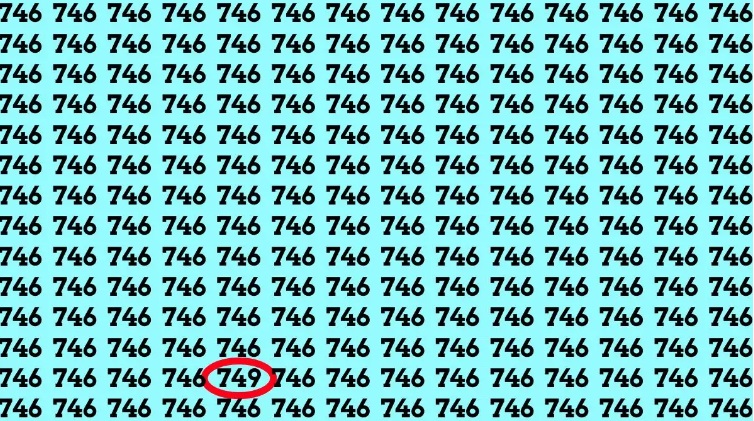 This Optical Illusion Shows You How To Find The Number 749 Among 746 In Just 10 Seconds 