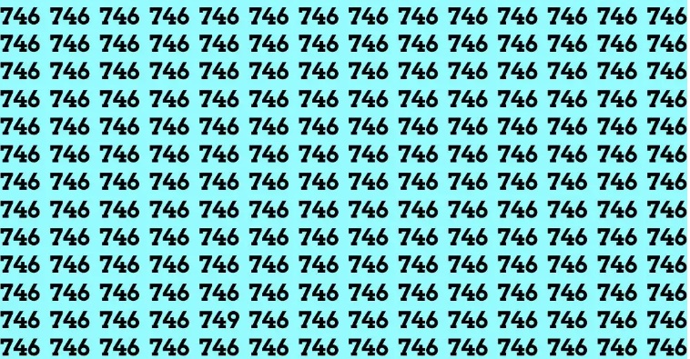 This Optical Illusion Shows You How To Find The Number 749 Among 746 In Just 10 Seconds 