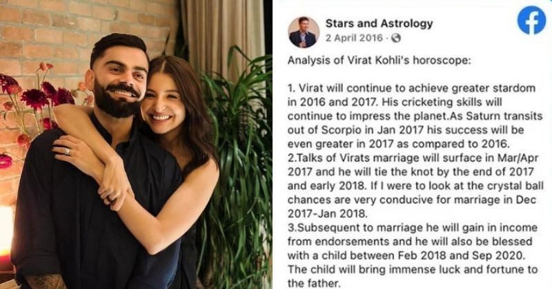 'Prediction' By An Astrologer About Virat Kohli's Second Child Shocks The Internet, 2016 Facebook Post Goes Viral