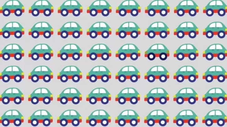 You can see green cars but you have to spot the strange one in an optical illusion with a high IQ