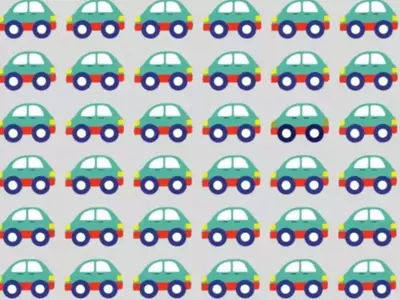 You Can See Green Cars But Have To Spot The Odd One Out An Optical Illusion With High IQ