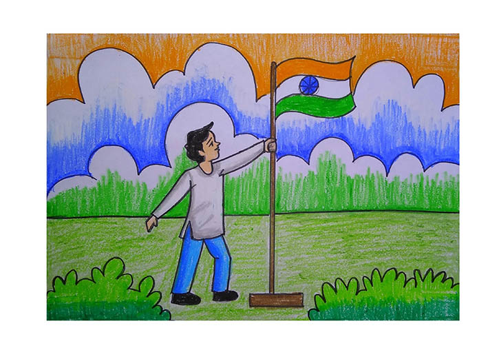 Republic day drawing | How to draw republic day scenery very easy step by  step | Flag drawing - YouTube