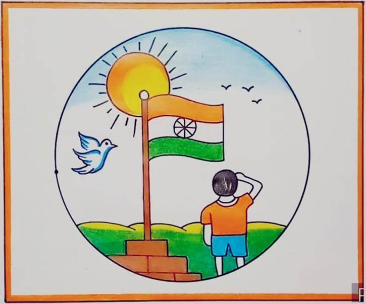 National flag. My country. Drawings. Pictures. Drawings ideas for kids.  Easy and simple.