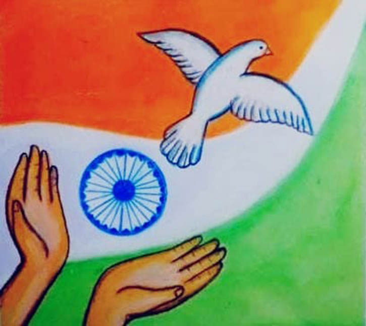 Beautiful Independence Day Drawing 🇮🇳 | Beautiful Independence Day Drawing  🇮🇳 #TinyPrintsArt Stationary Used Drawing book Brushpens Sharpie # independenceday #independenceday2022... | By Tiny Prints Art AcademyFacebook