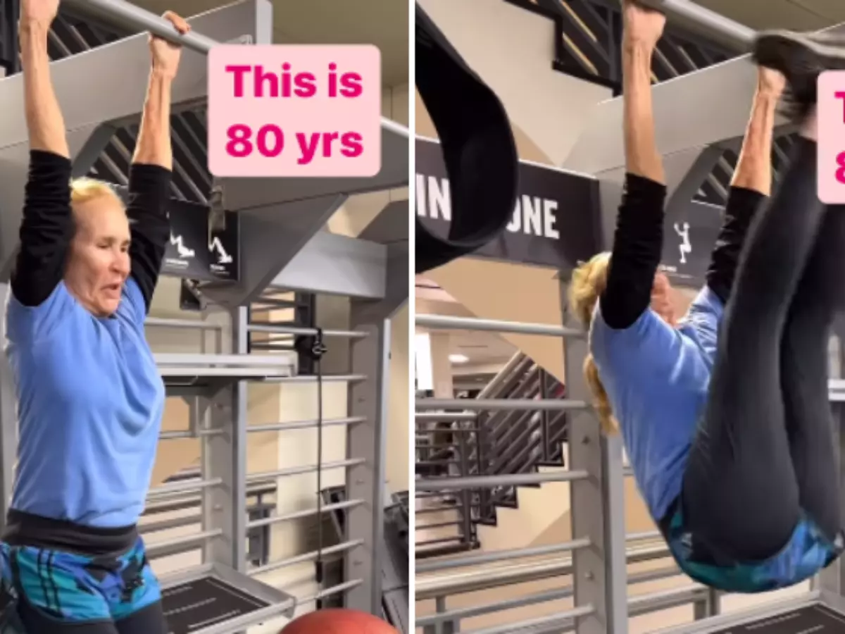 80-year-old woman showcases her incredible strength in gym, here's her  secret