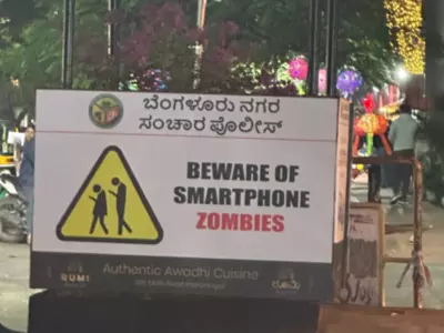 An Urgent Warning Against Smartphone 'Zombies' On Bengaluru's Signboard