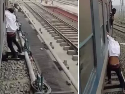 A Man Snatched A Phone In A Moving Train And Hanging It Over 1 Km
