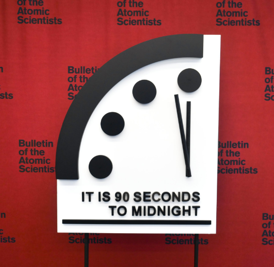As fears of global catastrophe grow, 'doomsday clock' remains 90 seconds to midnight