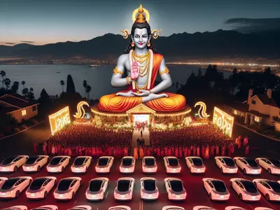 Ayodhya's Ram Mandir Inauguration Is Marked By A Unique Tesla Light Show In Maryland,