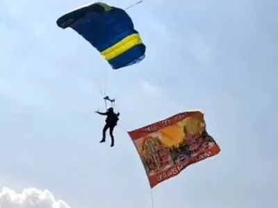 Former Navy Officer Skydives With 'Jai Shree Ram' Flag