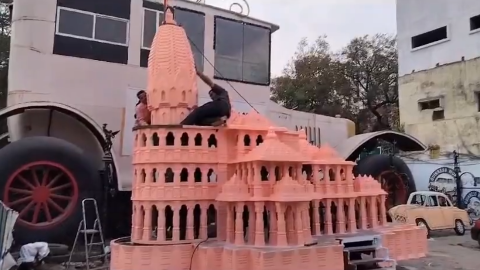 In Hyderabad, designer creates replica of Ayodhya Ram Mandir on wheels