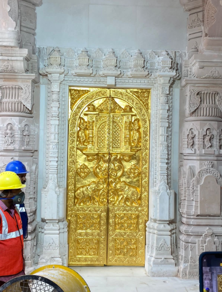 At the Ayodhya Ram Janmabhoomi temple, the first 