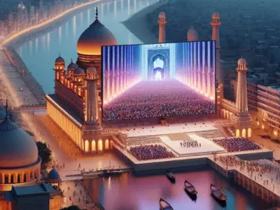 India's Largest Floating LED Screen Set Up In Ayodhya