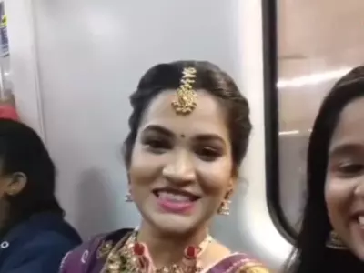 On Her Wedding Day, a Bengaluru Bride Ditches Her Car in Favor of a Metro Ride So That She Won’t Get Stuck in Traffic
