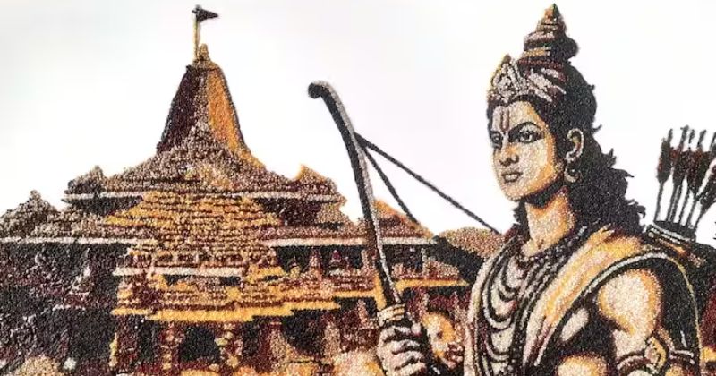 Vijay Kumar created the Ram Mandir model in Ayodhya in the form of Lord Ram using millets.  