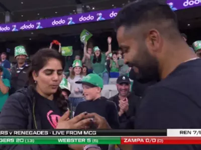 The Melbourne Cricket Ground Was Interrupted By An Indian Man Proposing To His Girlfriend Mid-interview