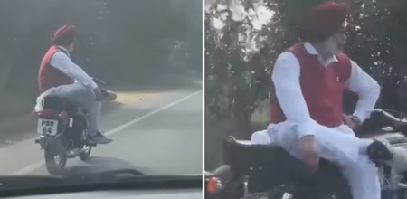 The Punjabi Man Who Performed The Hands-free Royal Enfield Stunt Caught The Eye Of The Internet