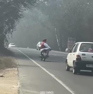 Punjabi man who performed Royal Enfield hands-free stunt caught the attention of the internet