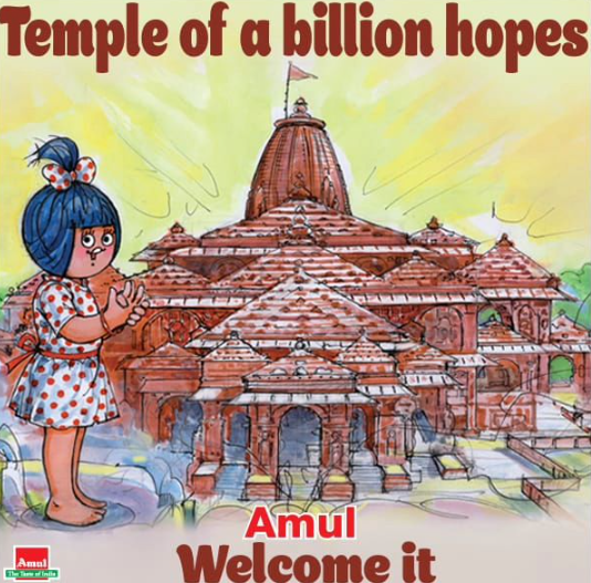 To commemorate Ram Mandir ceremony in Ayodhya, Amul shares a topical image