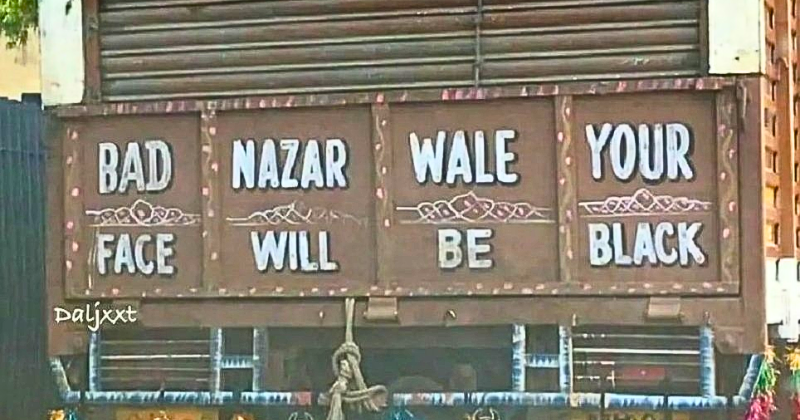 The funny 'Hinglish' message on the truck
