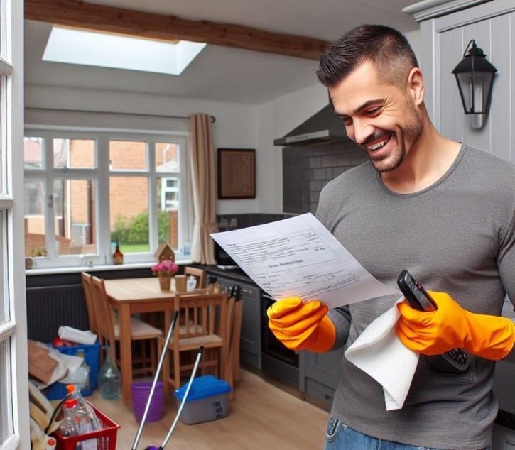 A UK man deep cleans his house for 6 hours and then sends his wife a bill for Rs.  74,000 as a joke