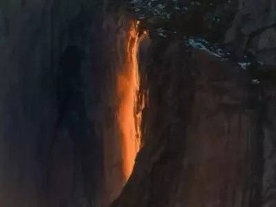 Yosemite's Spectacular Firefall Transforms Into A Blaze