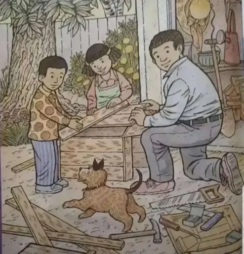 You must identify the three animals hidden in addition to the puppy in the garden in this intelligence test with optical illusion