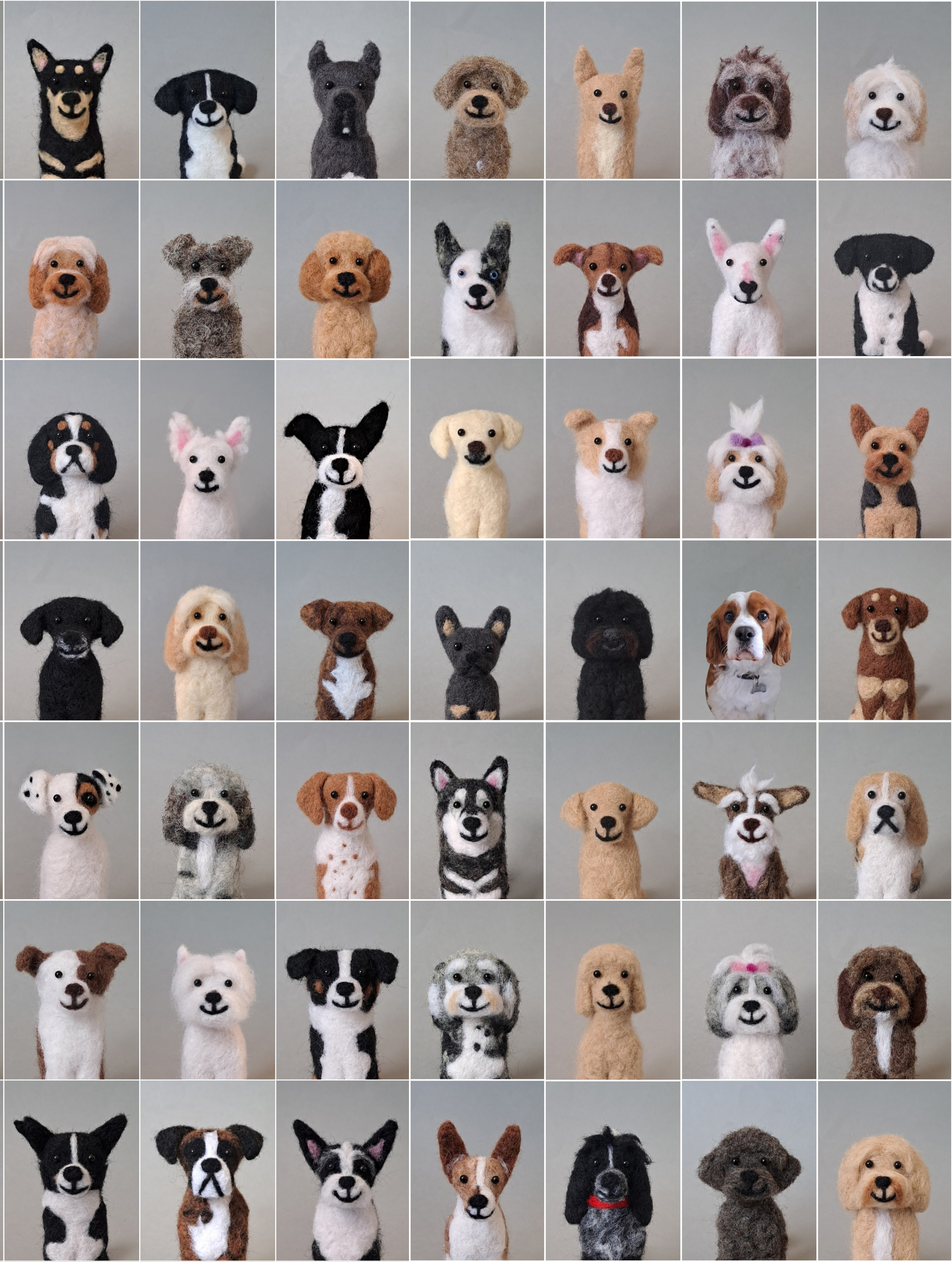 Optical illusion: find the real dog among the 49 canines shown here
