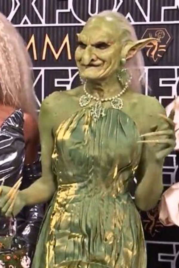 The Green Goblin lurked in the background of the live streams on the red carpet, capturing everyone's attention.