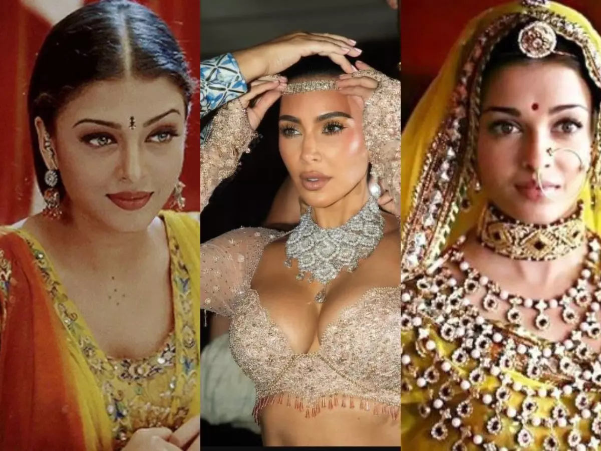 Aishwarya in 'Hum Dil De Chuke Sanam' and 'Jodha Akhbar' inspired Kim Kardashian's desi look for the Ambani wedding Aishwarya in 'Hum Dil De Chuke Sanam' and 'Jodha Akhbar' inspired Kim Kardashian's desi look for the Ambani wedding