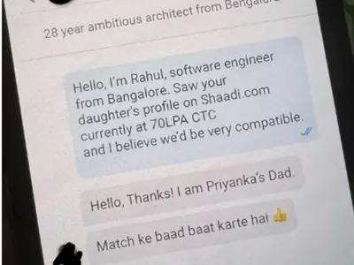 Bengaluru software engineer making ₹70 LPA texts a girl on Shaddi.com