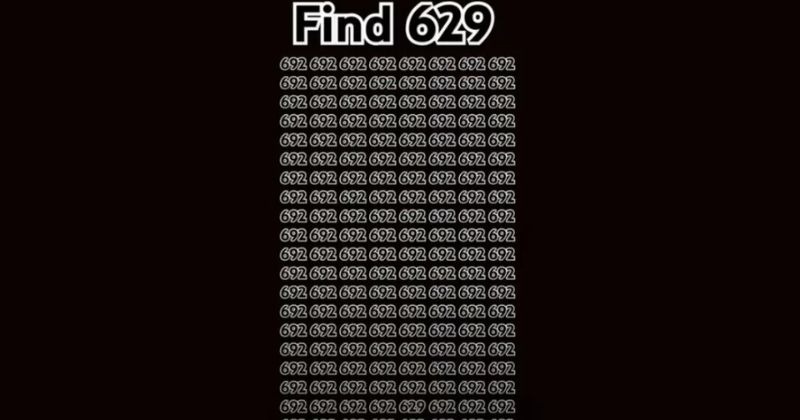 Brain teaser: Find the number 629 among 692s in 8 seconds