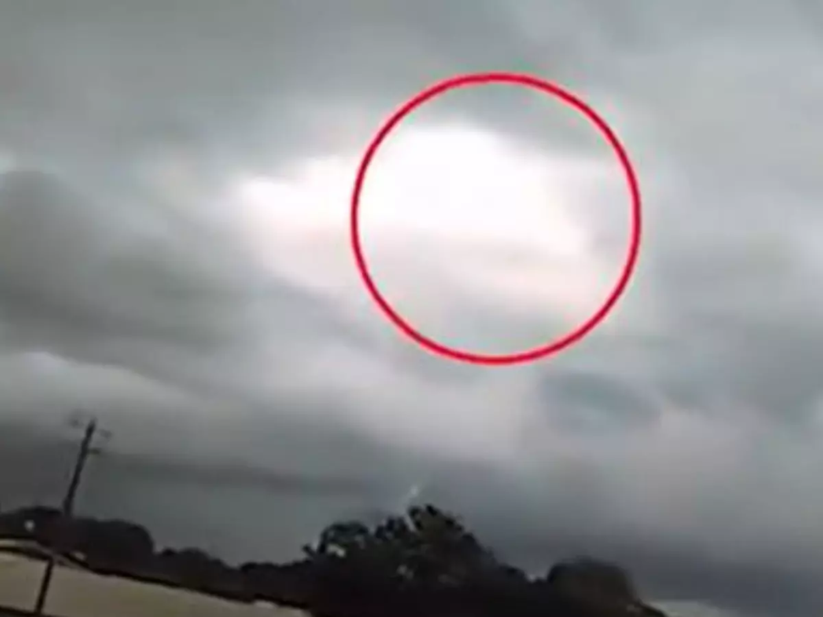 Rare footage appears to show a man walking through the clouds