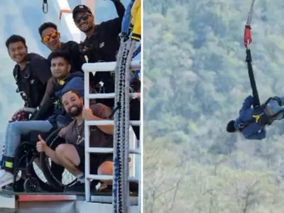 A Wheelchair-bound Man Proves That Nothing Is Impossible By Bungee Jumping In Rishikesh