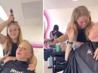Daughter Shaves Her Head To Support Her Mother Who Has Stage 4 Cancer